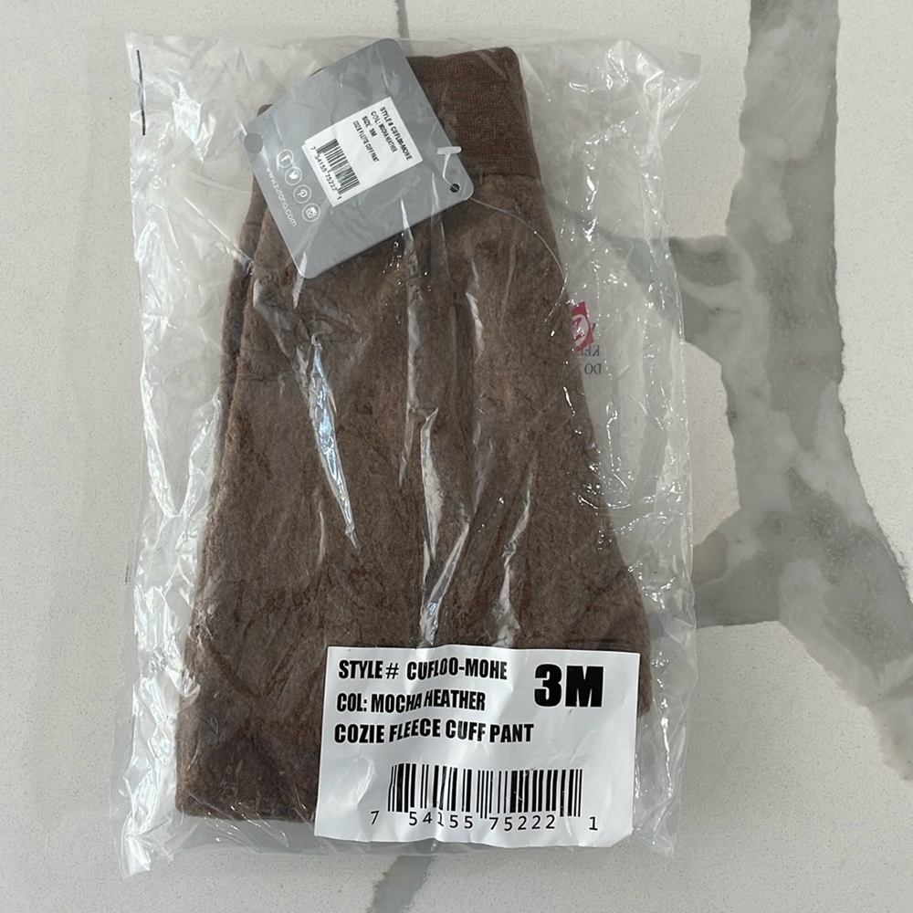 Zutano brand new cozy fleece cuff pant 3M mocha.